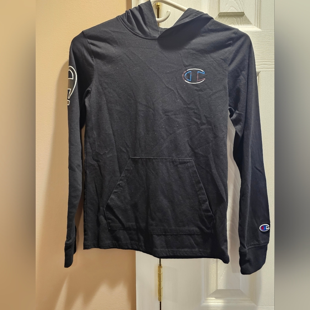 Champion Black Pullover with Iconic Logo Boys L